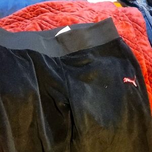 Black velour pants